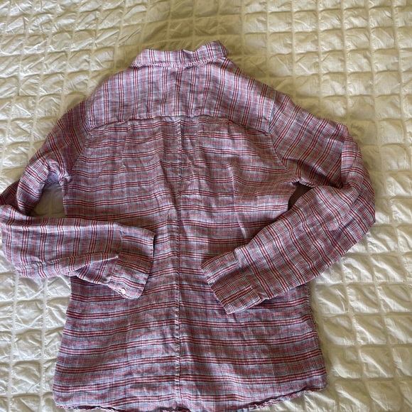 Frank & Eileen Barry plaid linen button down - Picture 5 of 9